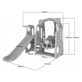 Zjeżdżalnia Huśtawka Koszykówka 3w1 Błękitna